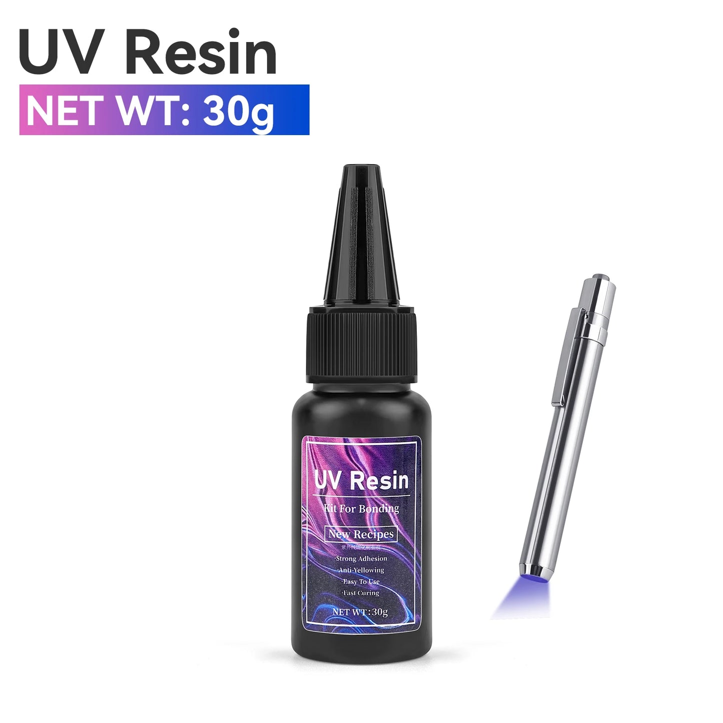 UV Epoxy Resin Glue 20g/30g/50g – High Transparency Fast Drying UV Curing Adhesive for Jewelry Making & DIY Crafts Decor