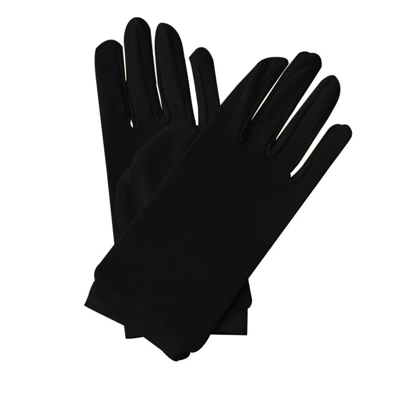 Women’s Satin Summer Gloves – Thin Breathable Solid Color UV Sun Protection Gloves for Driving, Dance & Ceremonial Performance