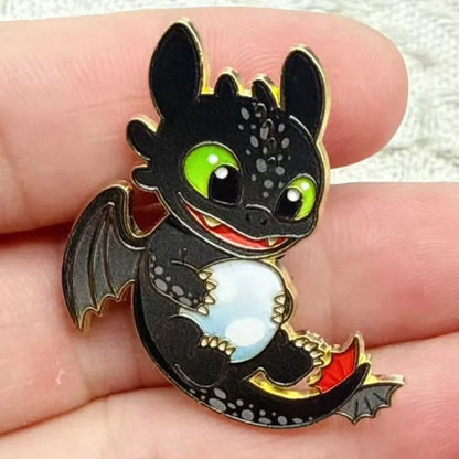 4-Piece Cute Cartoon Animal Enamel Pin Set - Funny Movie Lapel Brooches for Backpacks, Jackets, Clothing and Gifts