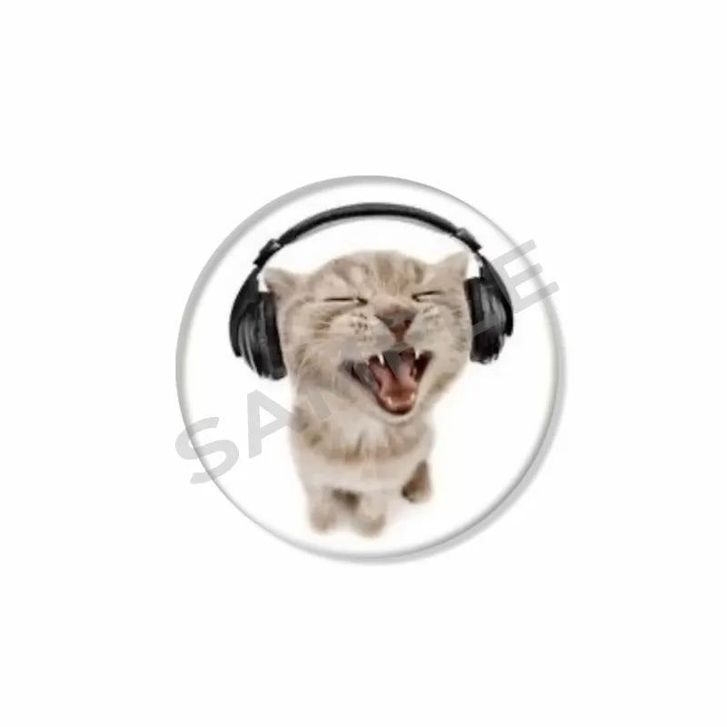 50mm Tinplate Cat Meme Button Pins – Funny Round Brooch Lapel Badge for Hats, Bags & Kids Gifts
