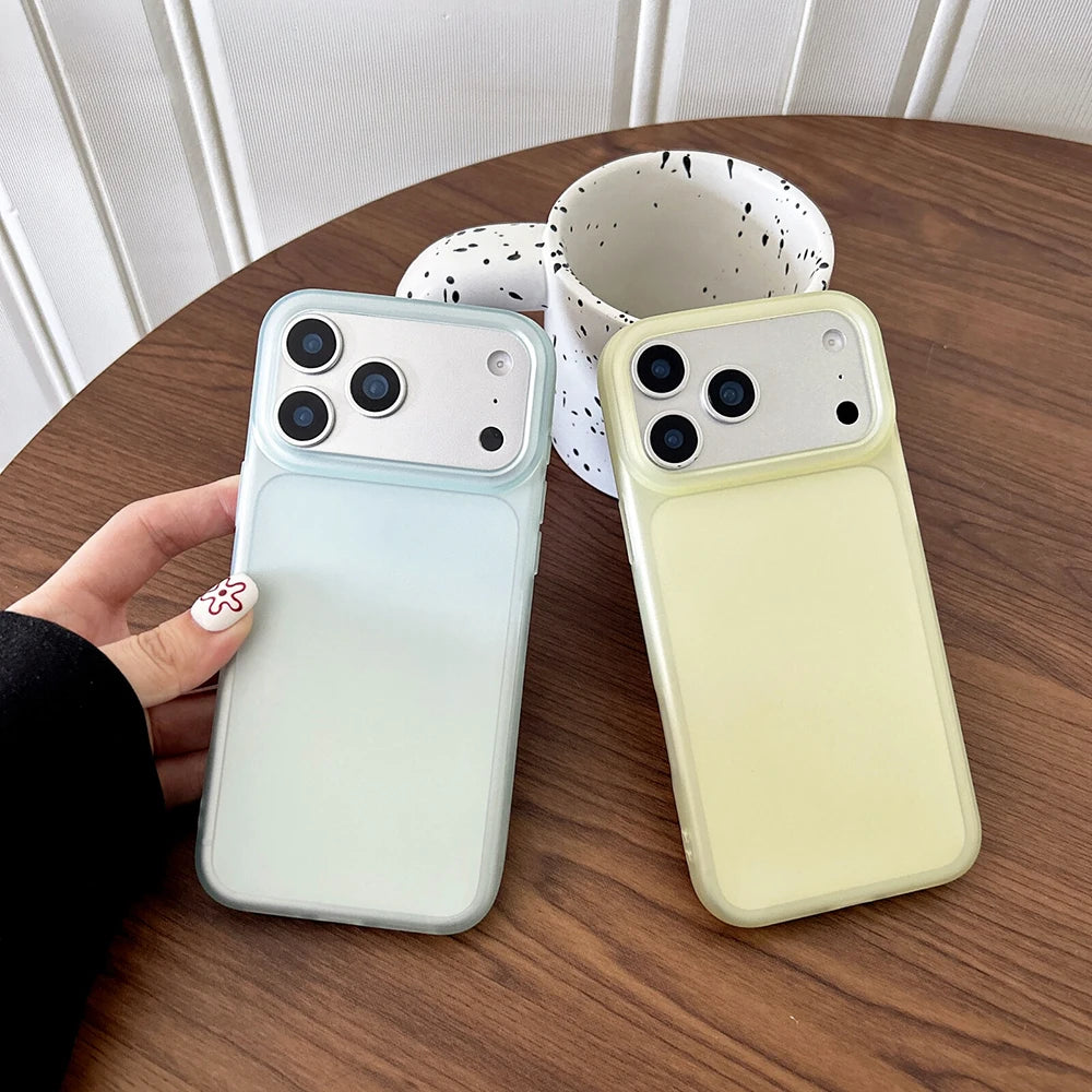 Luxury Clear Matte iPhone Case - Transparent Candy Color Soft Silicone Protective Cover