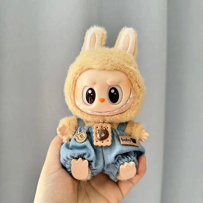 17cm Labubu Doll Clothes — Mini Outfit Accessories for K-Pop EXO I & II Dolls | Sitting Party Overalls Gift