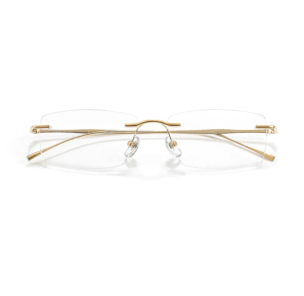 Ultra-Light Pure Titanium Rimless Glasses Frame – Anti-Blue Light Optical Frames for Men, Custom Prescription Eyeglasses