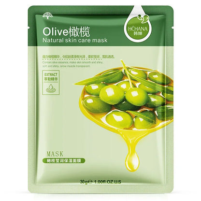 30pcs Natural Plant Facial Masks, Moisturizing & Oil Control, Anti-Aging Aloe Fruit Korean Sheet Masks for Skin Care