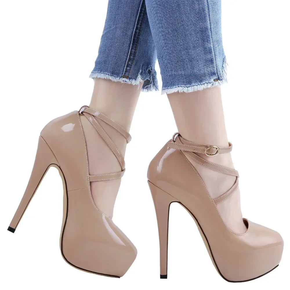Women’s Platform Stiletto Pumps – Sexy Slingback High Heels for Party, Wedding & Banquet