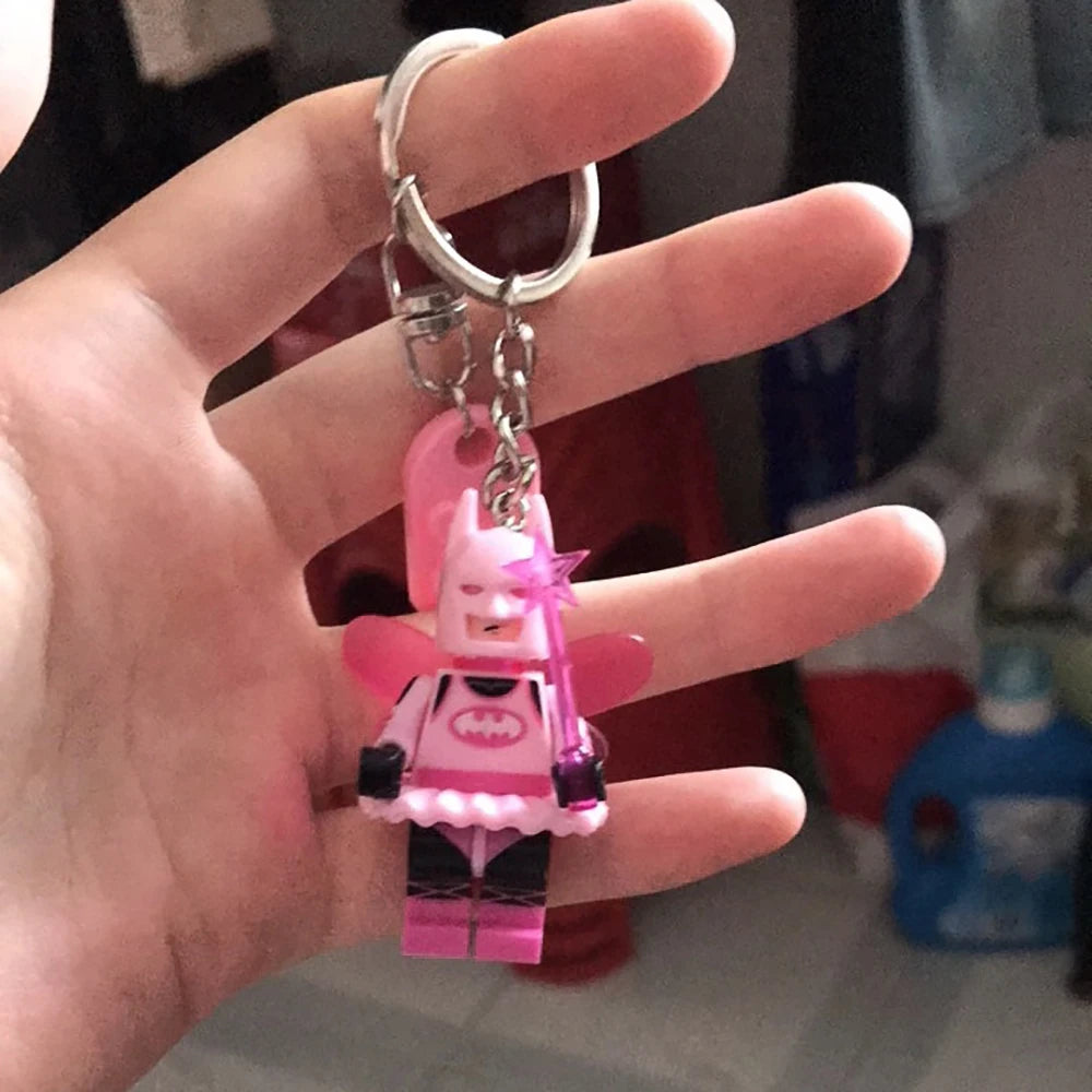 3D Fairy Star Bat Magnetic Keychain - Pink & Black Y2K Bow Key Ring Backpack Pendant Couple Gift