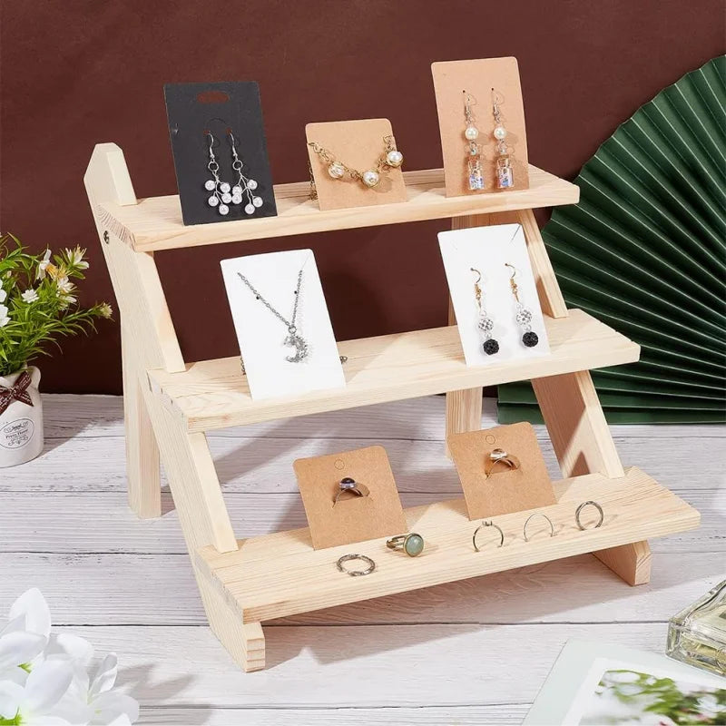 Wood Earring Display Stand – Jewelry Holder & Earring Card Organizer