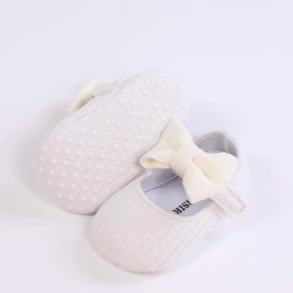 Adorable Bowknot Mary Jane Baby Girl Shoes — Lightweight Non-Slip Soft Sole for Indoor & Outdoor Walking