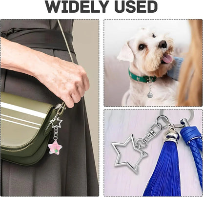 5/15/25/50 Sets Star Keychain Clasps - Lobster Claw Hooks with Jump Rings for DIY Crafts, Jewelry & Accessories