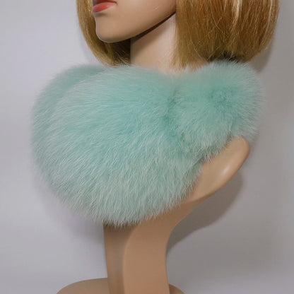 Real Fox & Raccoon Fur Earmuffs – Warm Winter Ear Warmer for Women and Girls, Plush Genuine Fur Accessory