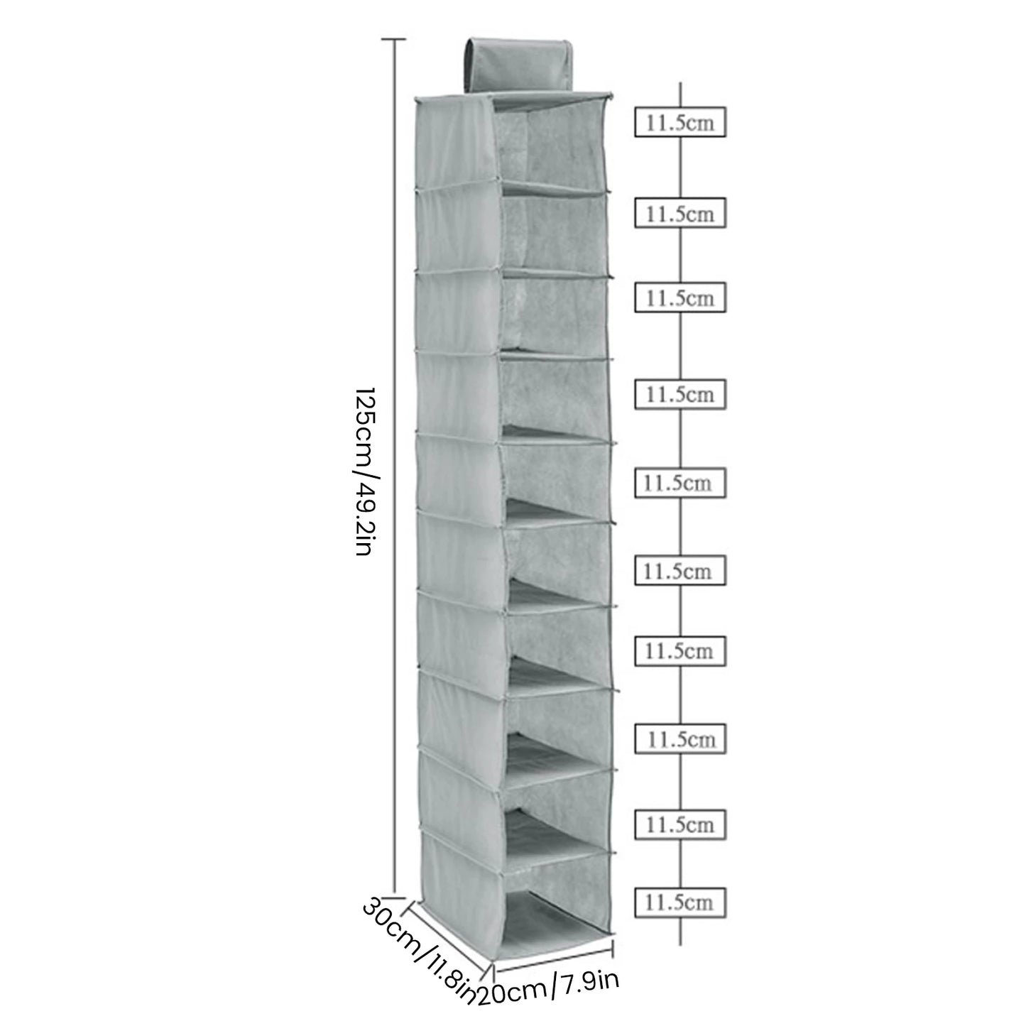 10-Layer Foldable Hanging Shoe Organizer – Non-Woven Space-Saving Shoe Rack for Home Bedroom Closet