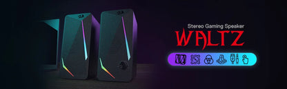 Redragon GS510 Waltz RGB 2.0 Desktop Speakers — PC Stereo with 4-Mode LED Backlight
