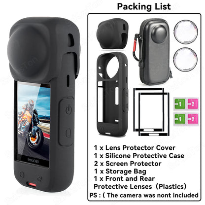 Insta360 X4 Lens Guards, Storage Bag & Screen Protector Film – Anti-Scratch Camera Accessories for Insta360 X4