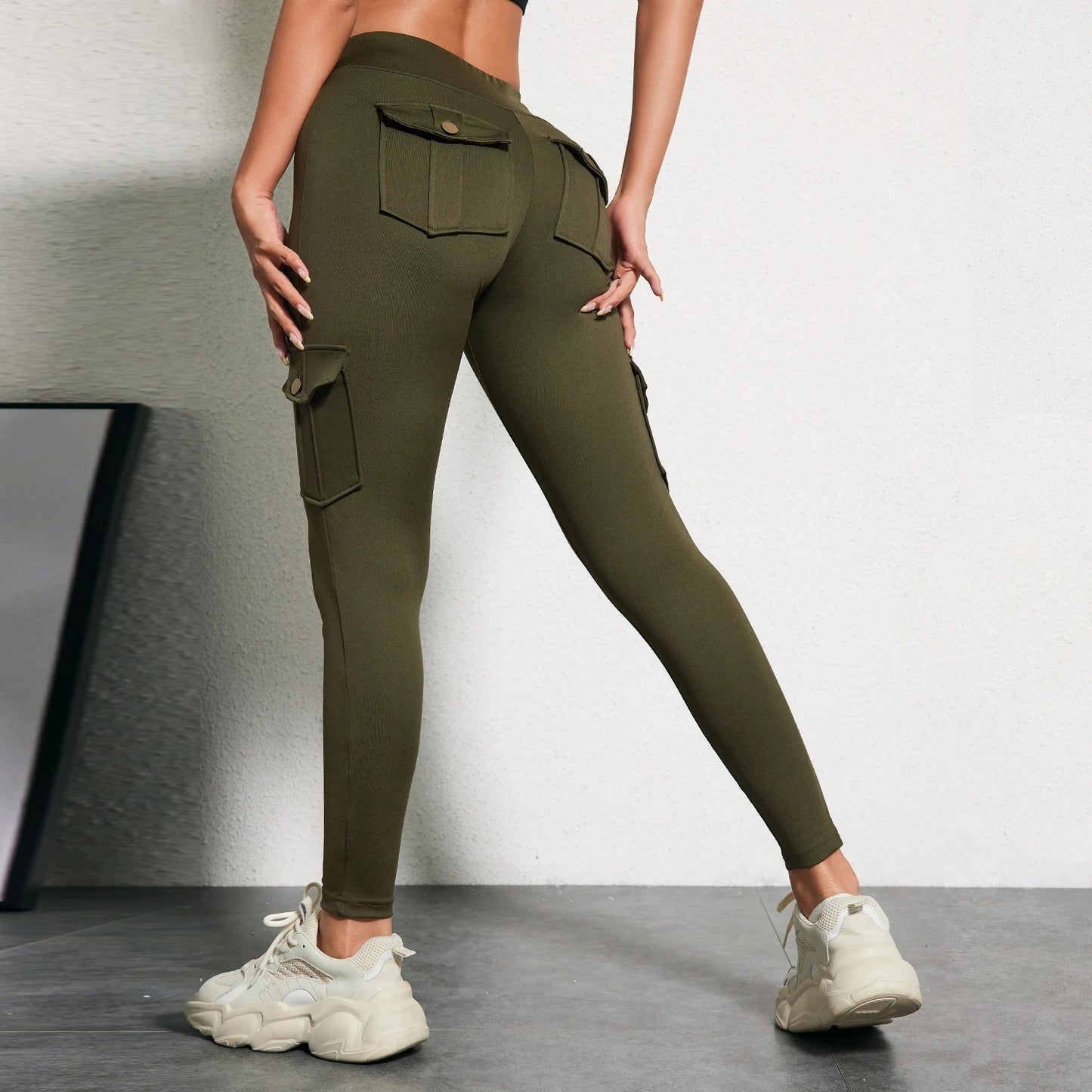 CHRLEISURE Women’s Seamless Yoga Pants – High-Waist Hip-Lifting Leggings with Pockets, Slim Elastic Gym & Fitness Wear