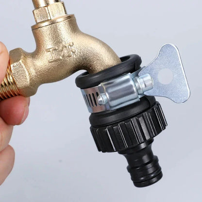 2PC Universal Water Faucet Adapter Set - Durable Plastic Hose Fittings with Quick Connect for Car Washing & Garden Irrigation