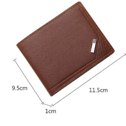 Men’s Slim Leather Wallet – Minimalist Foldable Short Wallet in Soft Genuine Leather for Everyday Carry & Card Holder Convenience