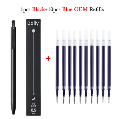 KACO Metal Clip Gel Pen - 0.5mm Black Ink Quick Dry Signature Pen with 800M Smooth Writing Capacity