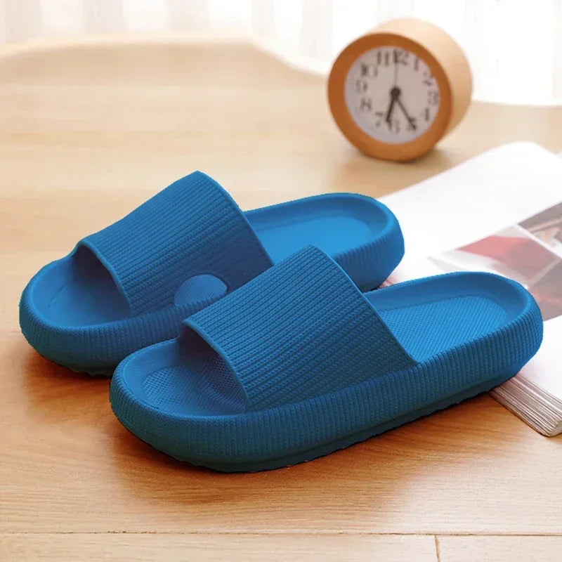 4cm Thick Sole EVA Cloud Slippers – Height Increasing Non-Slip Bathroom & Indoor Summer Sandals for Couple Home Use