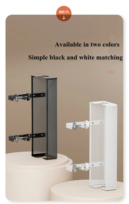 No-Drill Extendable Under Desk Cable Management Tray | Retractable Power Strip & Cord Holder with Clamp