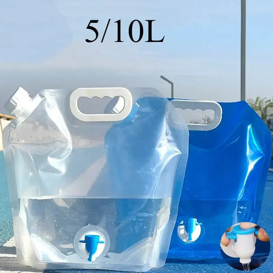 Portable Folding Water Bucket: 5/10L Camping Water Bag - Large Outdoor Travel Collapsible Pouch for Camping Supplies