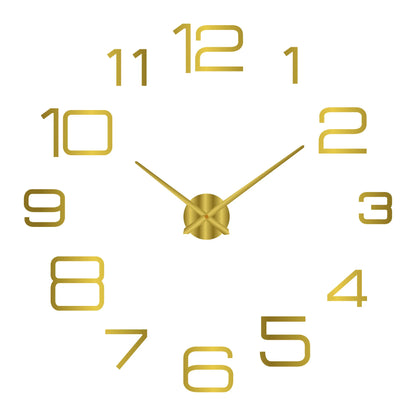 2023 Modern Large 3D DIY Wall Clock – Acrylic Mirror Quartz Clock for Living Room Home Decor