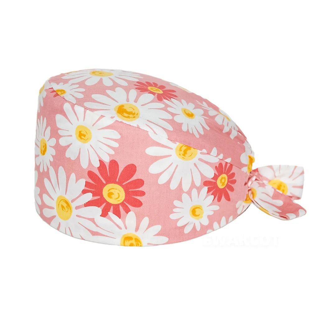 Unisex Soft Scrub Cap – Cartoon Print Surgical Hat for Men and Women, Operating Room Nursing Accessories