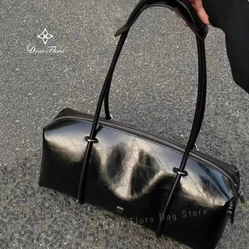 Y2K Women’s Bag — Large Capacity Boston Pillow Handbag, Spicy Girl Fashion Motorcycle Shoulder Tote Bag