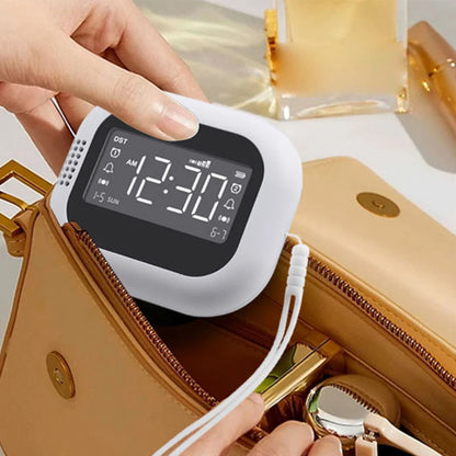 LED Vibration Alarm Clock - Rechargeable Wake-Up Clock with White Noise & Natural Sound