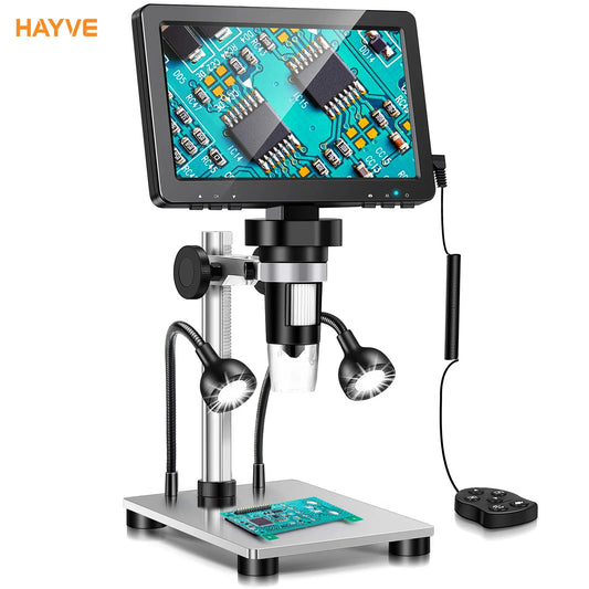 Hayve 7” Digital Microscope 1200X Zoom – 12MP HD Electronic Magnifier Camera for Soldering, PCB & Phone Repair Inspection Tool