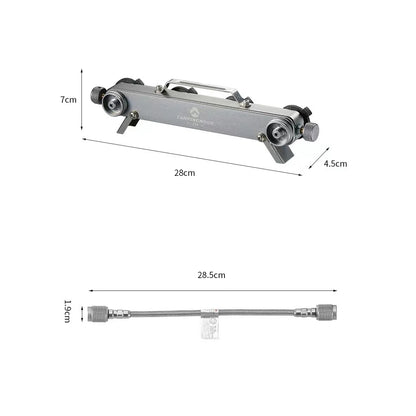 CAMPINGMOON 4-In-2 Butane Adapter with Extension Hose - Screw Type Split Furnace Adapter for Gas Cartridge Stove Conversion