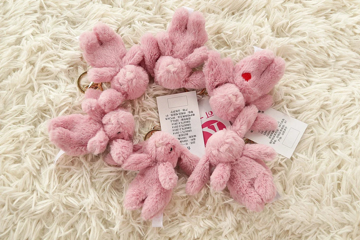 Cute Cartoon Rabbit Keychain | Pompom Stuffed Animal Bag, Car & Phone Pendant Gift for Girls