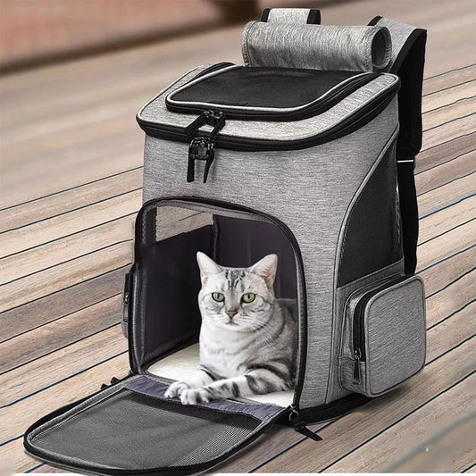 Breathable Foldable Pet Carrier Backpack – Expandable Travel Bag with Large Capacity for Cats & Dogs