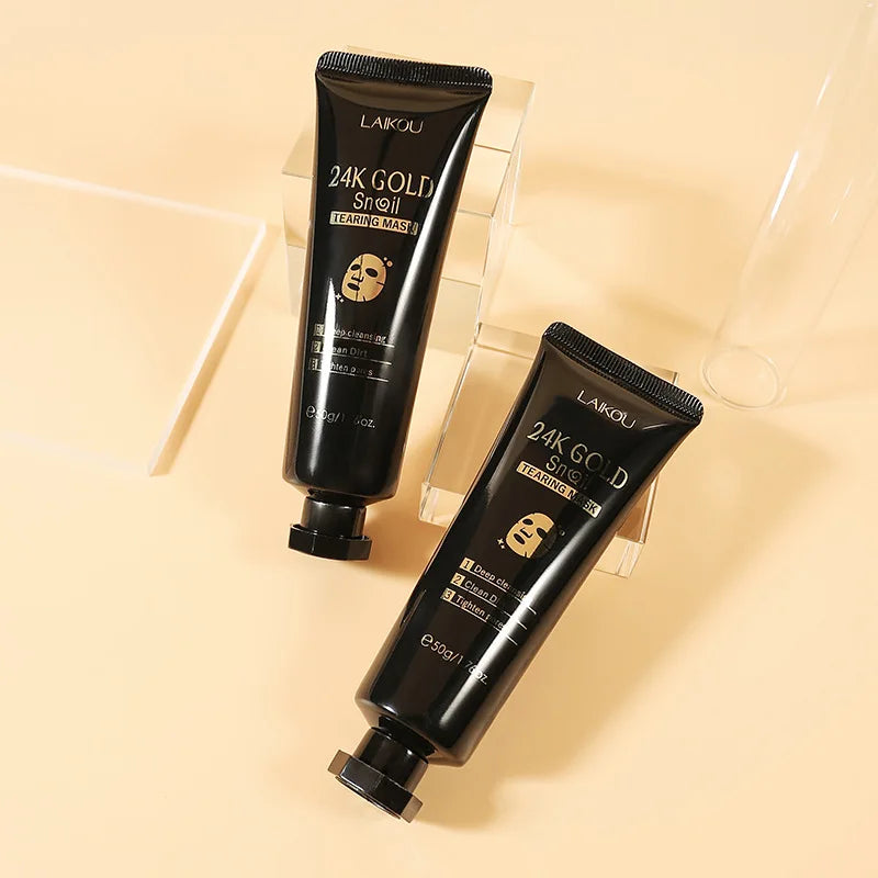 LAIKOU 24K Gold Sakura Peel-Off Face Mask – Anti-Wrinkle, Whitening & Blackhead Removal Skincare
