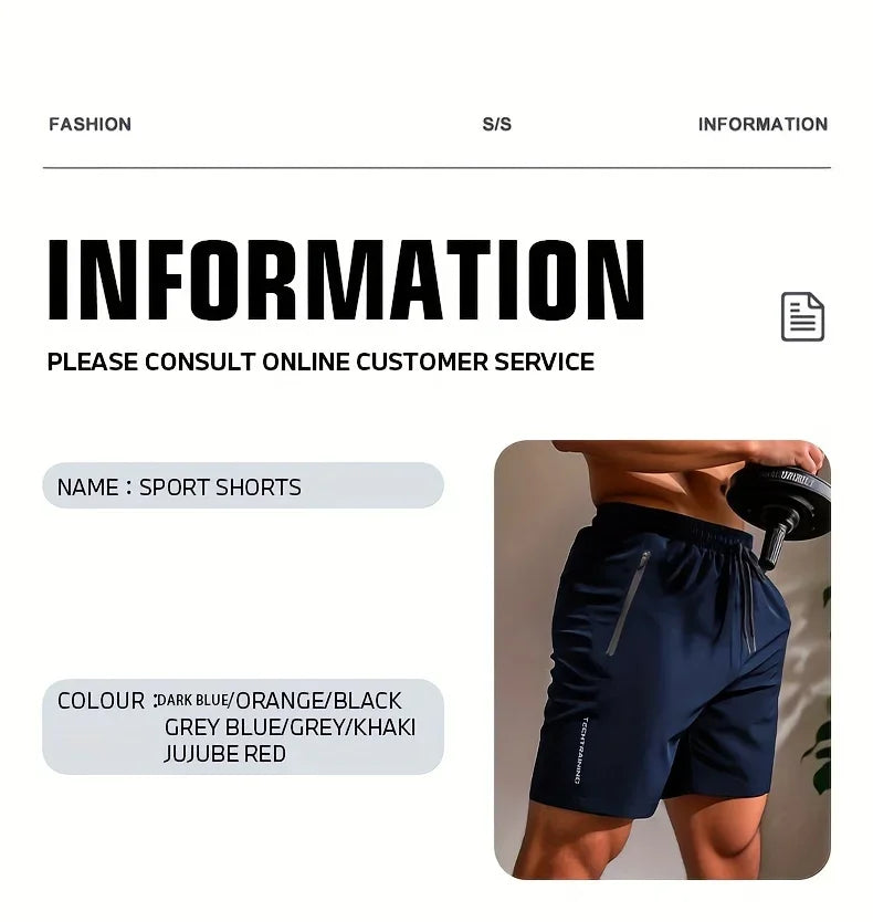 UETEEY Men’s Summer Shorts — Gym, Running & Fitness Quick-Dry Workout Pants