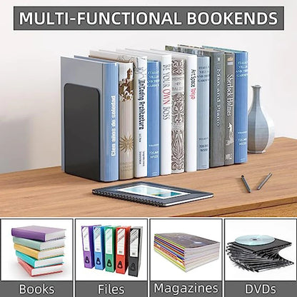 Organize Your Space: Simple Ins Wind Metal Desktop Book Stand - Student Book Block with Large Thickened 2-Piece Storage Rack - Stationery in Elegant Black