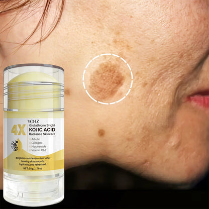 50g Kojic Acid Brightening Cream Stick - Moisturizing Day and Night Skincare for Even-Looking Skin Tone and Dark Spot Care