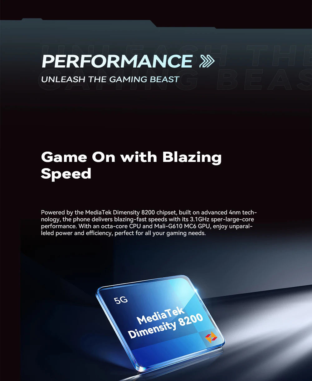 CUBOT MAX 5 5G Smartphone | 6.95" 144Hz Screen, MTK Dimensity 8200, 24GB RAM, 256GB ROM, 100MP Camera, Android 14