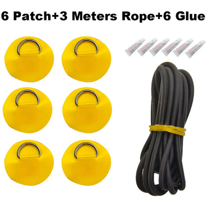 6.5CM D-Ring PVC Patch – Inflatable Boat, Kayak, SUP, Dinghy & Canoe Rope Ring Attachment