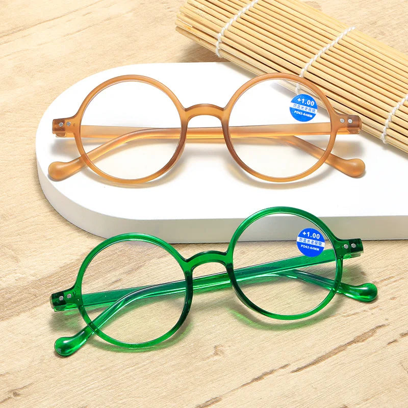 Fashion Round Reading Glasses for Women & Men – Vintage Stylish Frame for Hyperopia & Presbyopia, Diopter +1.0 to +4.0