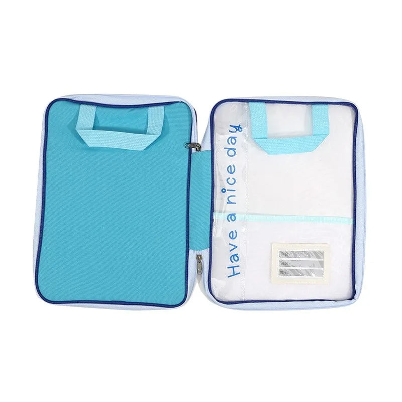 Large Capacity Waterproof Handheld Study Bag – Transparent PVC Exam & Test Paper Storage for Elementary School