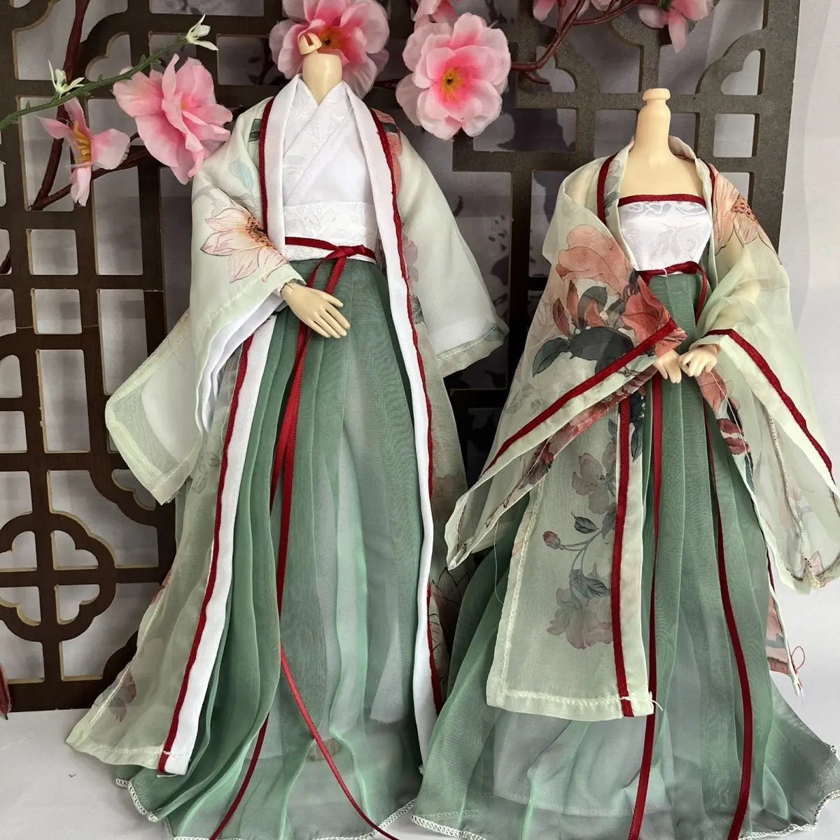 Fashion 1/6 Doll Clothes Set – 30cm Male & Female BJD Antique Couple Hanfu Outfit, Doll Accessories (No Doll)