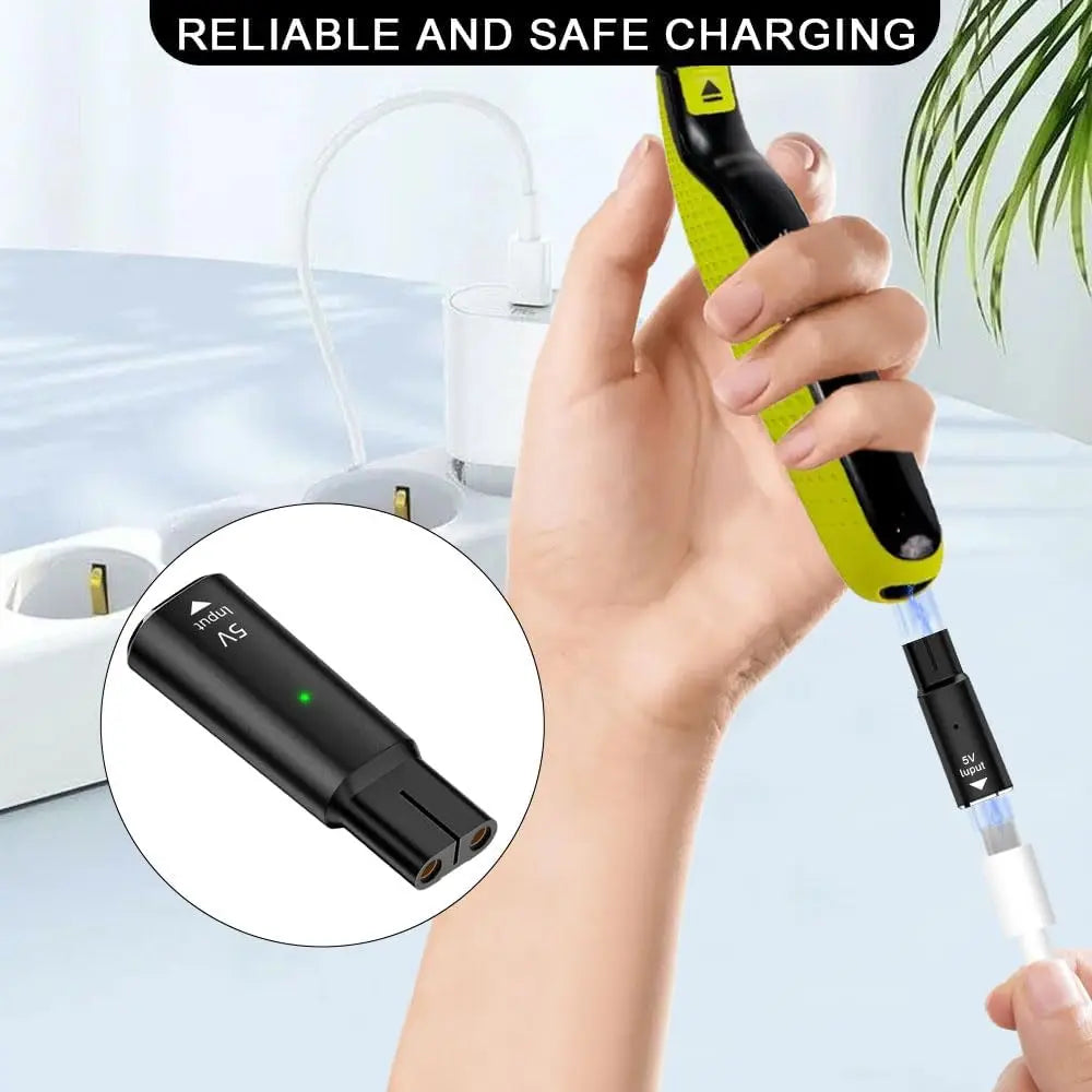 KVIFO 5V Type-C Shaver Adapter Charger Converter – Compatible Charging Cable for Philips OneBlade Beard Trimmer Models QP2724, QP2834, QP1424, QP1924 & QP4631 Power Supply Accessory