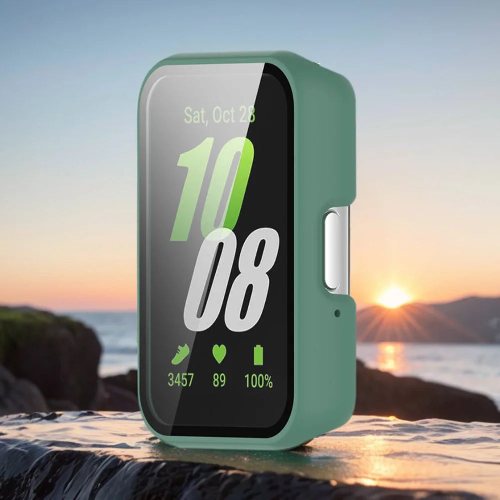 Protective Watch Case for Samsung Galaxy Fit 3 SM-R390 – PC Cover with Tempered Glass, Anti-Fall & Anti-Scratch
