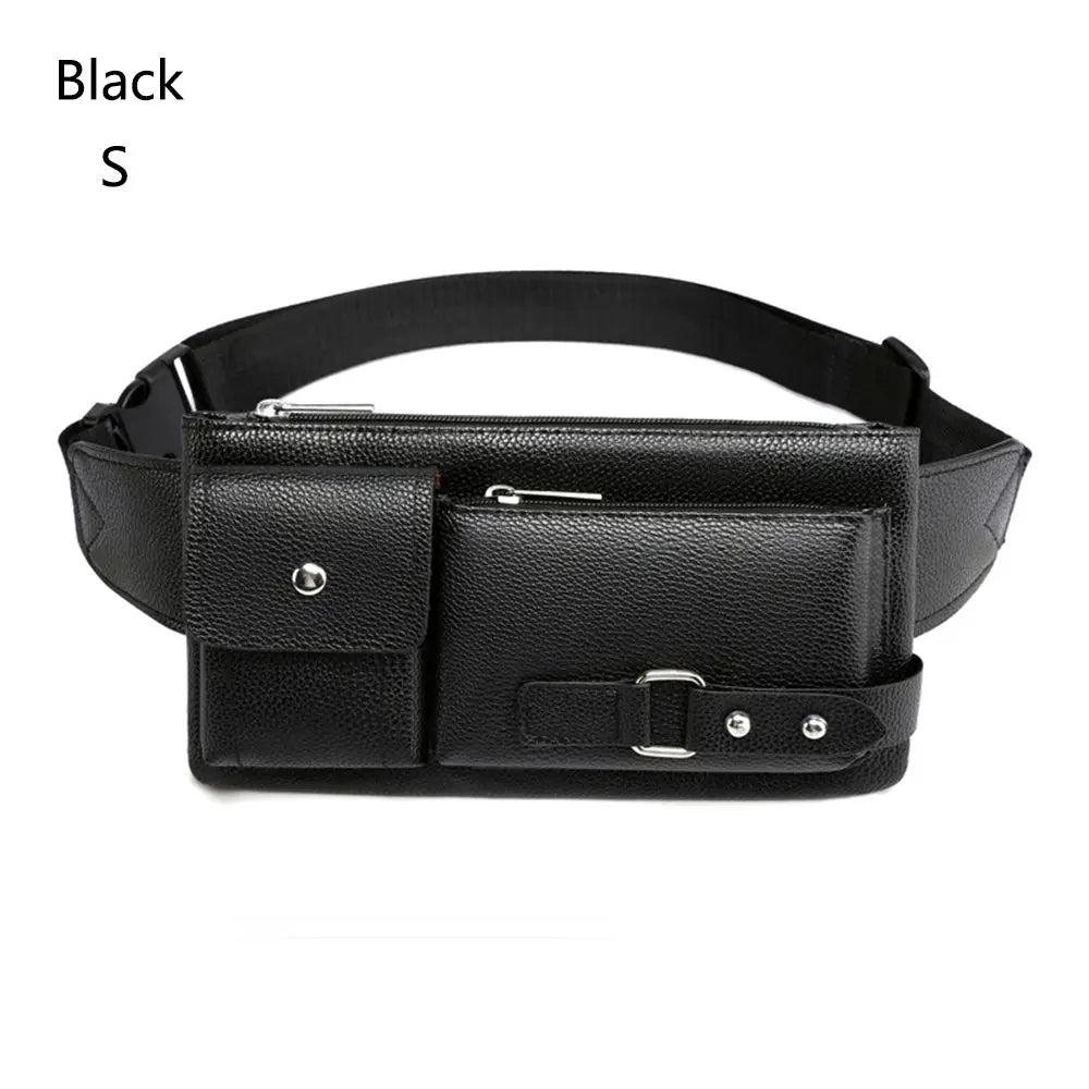 Fashion Leather Waist Bag Fanny Pack – Large Phone Belt Bag for Men & Women, Casual Outdoor Travel Crossbody Purse