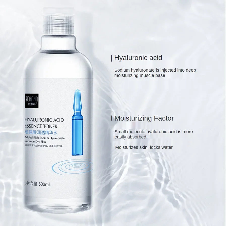 500ml Hyaluronic Acid Facial Essence – Moisturizing, Whitening, Pore Minimizing, Anti-Aging & Anti-Wrinkle Serum with VC & Niacinamide