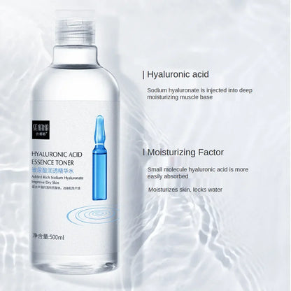 500ml Hyaluronic Acid Facial Essence – Moisturizing, Whitening, Pore Minimizing, Anti-Aging & Anti-Wrinkle Serum with VC & Niacinamide