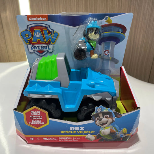 Paw Patrol Dino Rescue Rex Ryder Everest Vehicle Set - Collectible Action Figures and Rescue Toy Gift for Kids