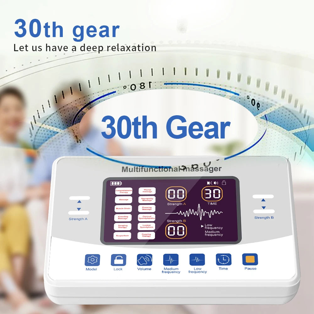 EMS Electric Muscle Stimulator — TENS Pulse Massager for Physiotherapy, Pain Relief, and Muscle Relaxation, Rechargeable Health Device