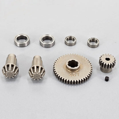 Upgraded Metal Suspension & Aluminum Parts Kit – Front & Rear Wheel Hubs, Bearings & Steering Rod for SCY16101/16102Pro/16104/SG116/Q130 RC Cars
