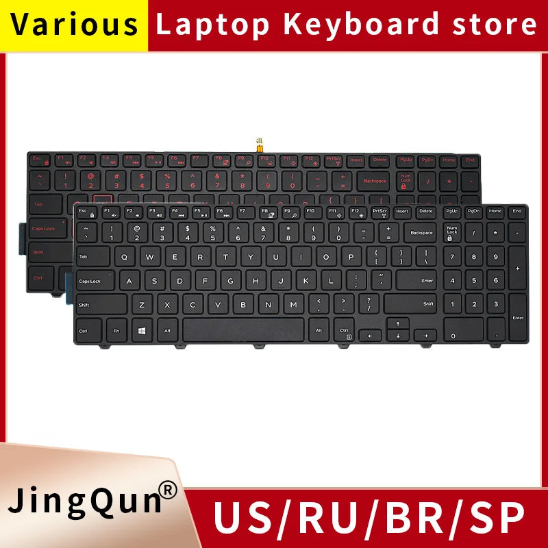 Dell Inspiron 15 Keyboard Replacement – BR/SP/US Russian Layout Backlit Keyboard for 3567 5577 5555 5557 5559 3543 5547 5549 5548 P39F P51F